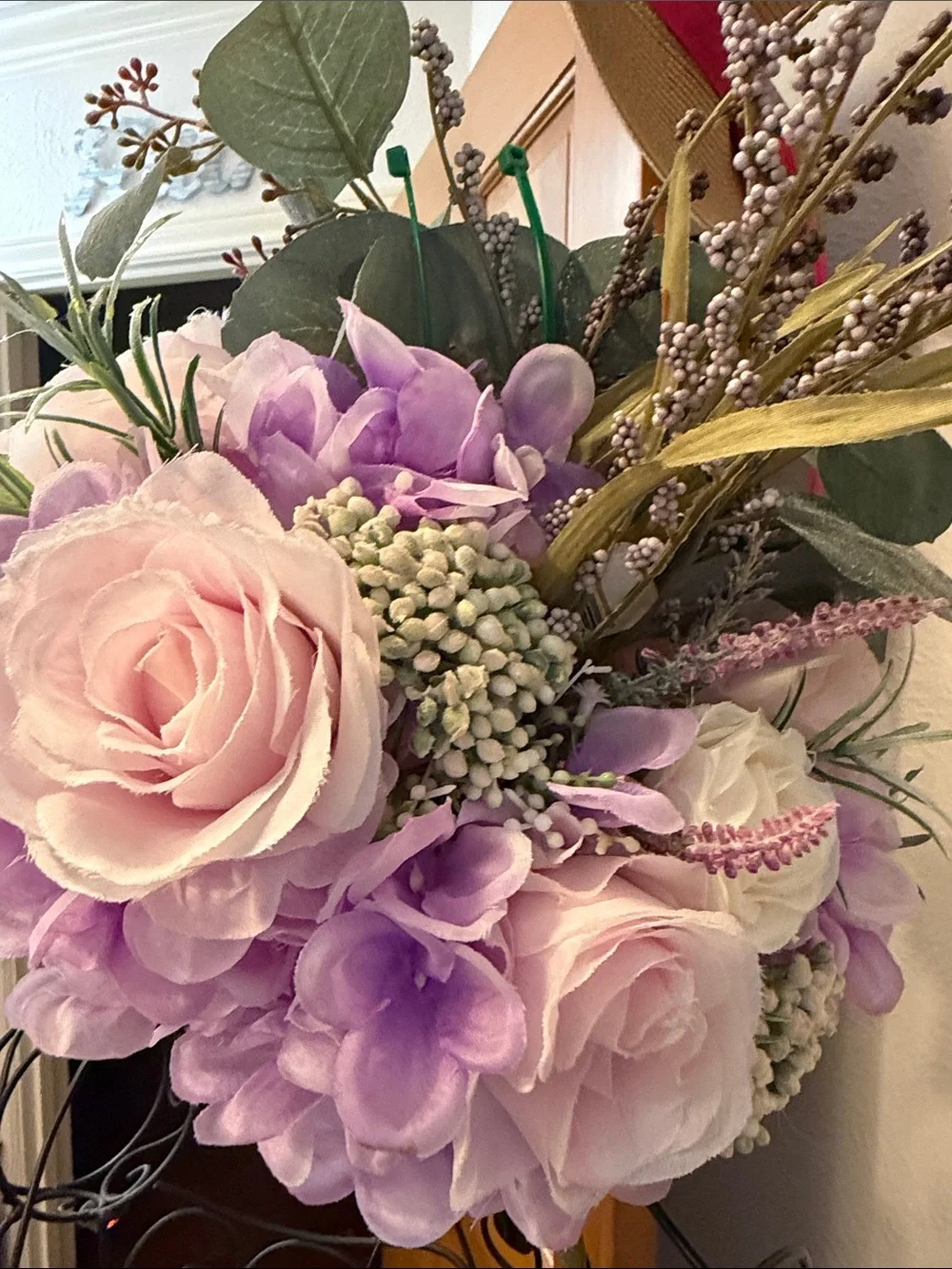 💐💐💐3 for 12$💐💐💐Artificial Floral Bouquet - Pink & Lavender Home Accent